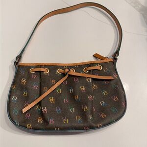Dooney & Bourke Brown Shoulder Bag with Multicolor Accents